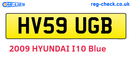 HV59UGB are the vehicle registration plates.