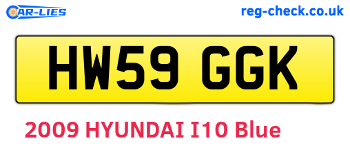 HW59GGK are the vehicle registration plates.
