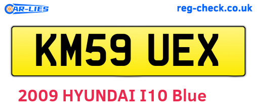 KM59UEX are the vehicle registration plates.