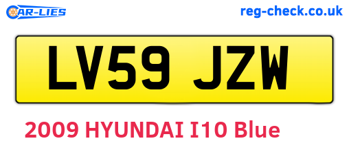 LV59JZW are the vehicle registration plates.