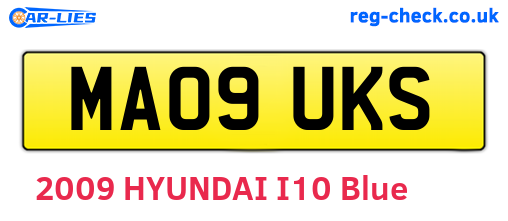 MA09UKS are the vehicle registration plates.