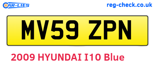 MV59ZPN are the vehicle registration plates.
