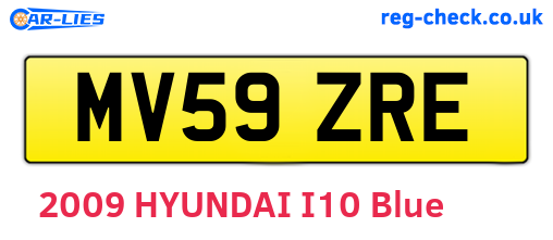 MV59ZRE are the vehicle registration plates.