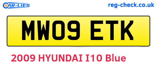 MW09ETK are the vehicle registration plates.