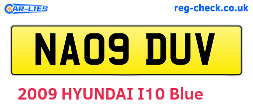 NA09DUV are the vehicle registration plates.