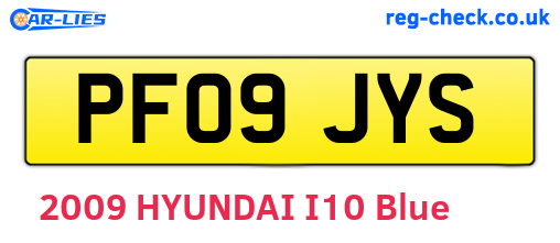 PF09JYS are the vehicle registration plates.