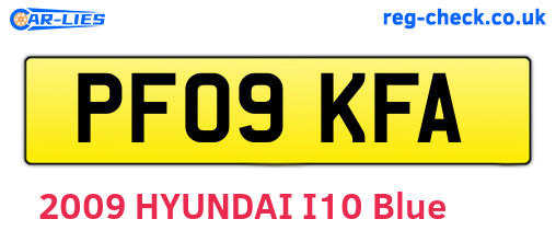 PF09KFA are the vehicle registration plates.