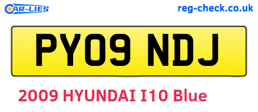 PY09NDJ are the vehicle registration plates.
