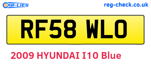 RF58WLO are the vehicle registration plates.