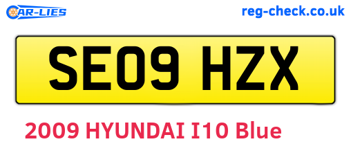 SE09HZX are the vehicle registration plates.