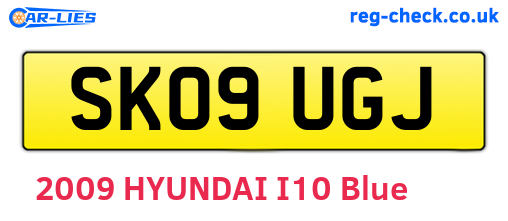 SK09UGJ are the vehicle registration plates.