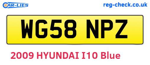 WG58NPZ are the vehicle registration plates.