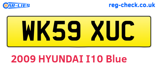 WK59XUC are the vehicle registration plates.