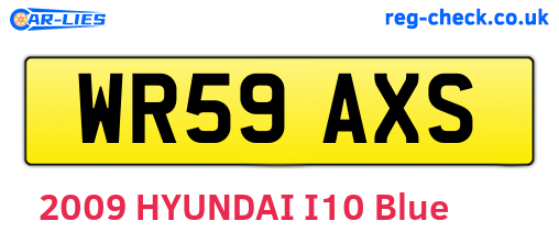 WR59AXS are the vehicle registration plates.