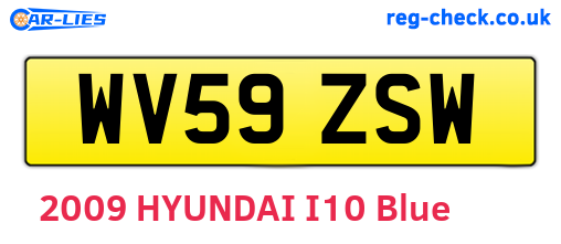 WV59ZSW are the vehicle registration plates.