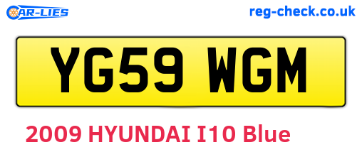 YG59WGM are the vehicle registration plates.