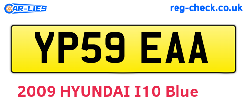 YP59EAA are the vehicle registration plates.