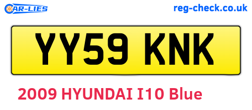 YY59KNK are the vehicle registration plates.
