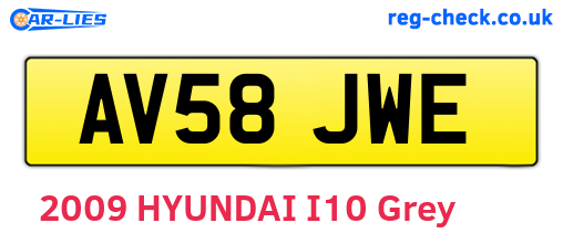 AV58JWE are the vehicle registration plates.