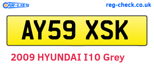 AY59XSK are the vehicle registration plates.