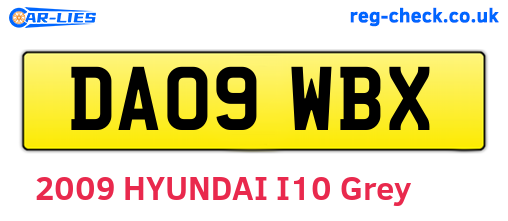 DA09WBX are the vehicle registration plates.