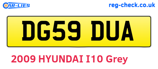 DG59DUA are the vehicle registration plates.