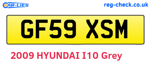 GF59XSM are the vehicle registration plates.
