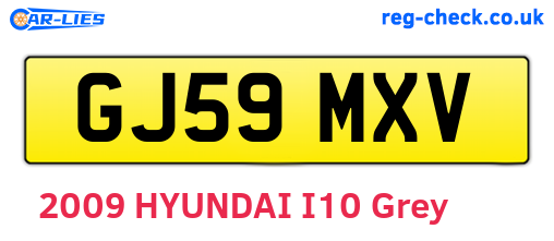 GJ59MXV are the vehicle registration plates.