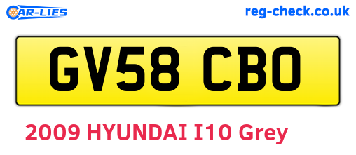 GV58CBO are the vehicle registration plates.