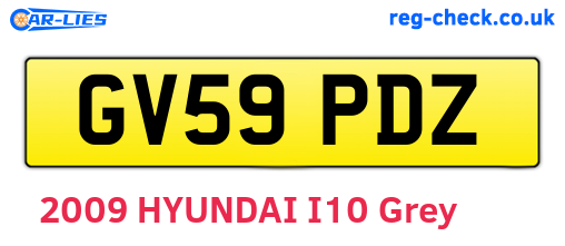 GV59PDZ are the vehicle registration plates.