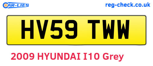 HV59TWW are the vehicle registration plates.