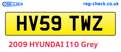 HV59TWZ are the vehicle registration plates.