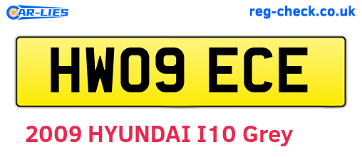 HW09ECE are the vehicle registration plates.