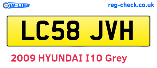 LC58JVH are the vehicle registration plates.