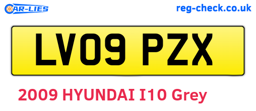 LV09PZX are the vehicle registration plates.