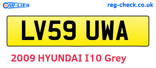 LV59UWA are the vehicle registration plates.