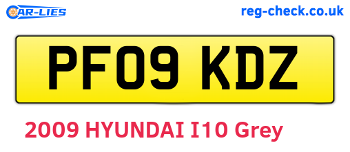 PF09KDZ are the vehicle registration plates.