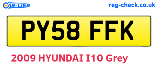 PY58FFK are the vehicle registration plates.