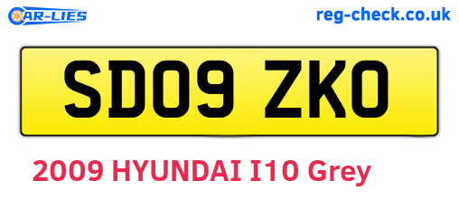 SD09ZKO are the vehicle registration plates.