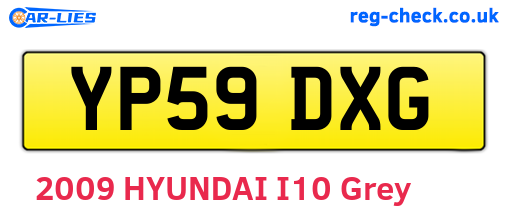 YP59DXG are the vehicle registration plates.