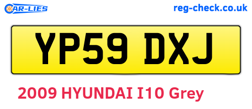 YP59DXJ are the vehicle registration plates.