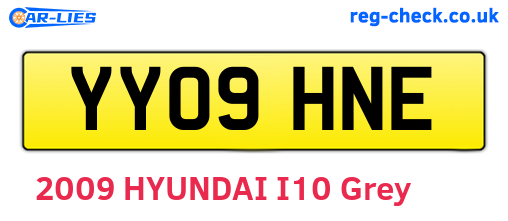 YY09HNE are the vehicle registration plates.