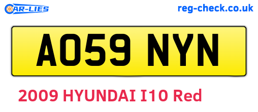 AO59NYN are the vehicle registration plates.