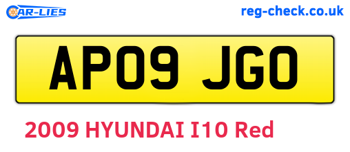 AP09JGO are the vehicle registration plates.