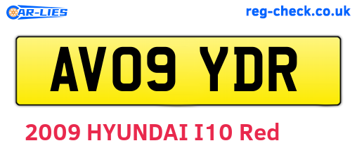 AV09YDR are the vehicle registration plates.