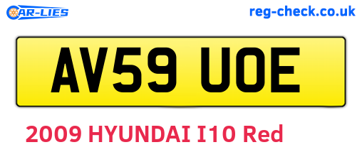 AV59UOE are the vehicle registration plates.