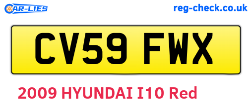 CV59FWX are the vehicle registration plates.