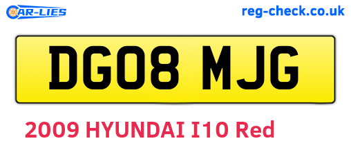 DG08MJG are the vehicle registration plates.