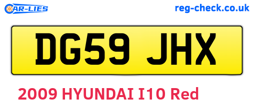 DG59JHX are the vehicle registration plates.