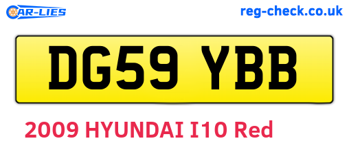 DG59YBB are the vehicle registration plates.